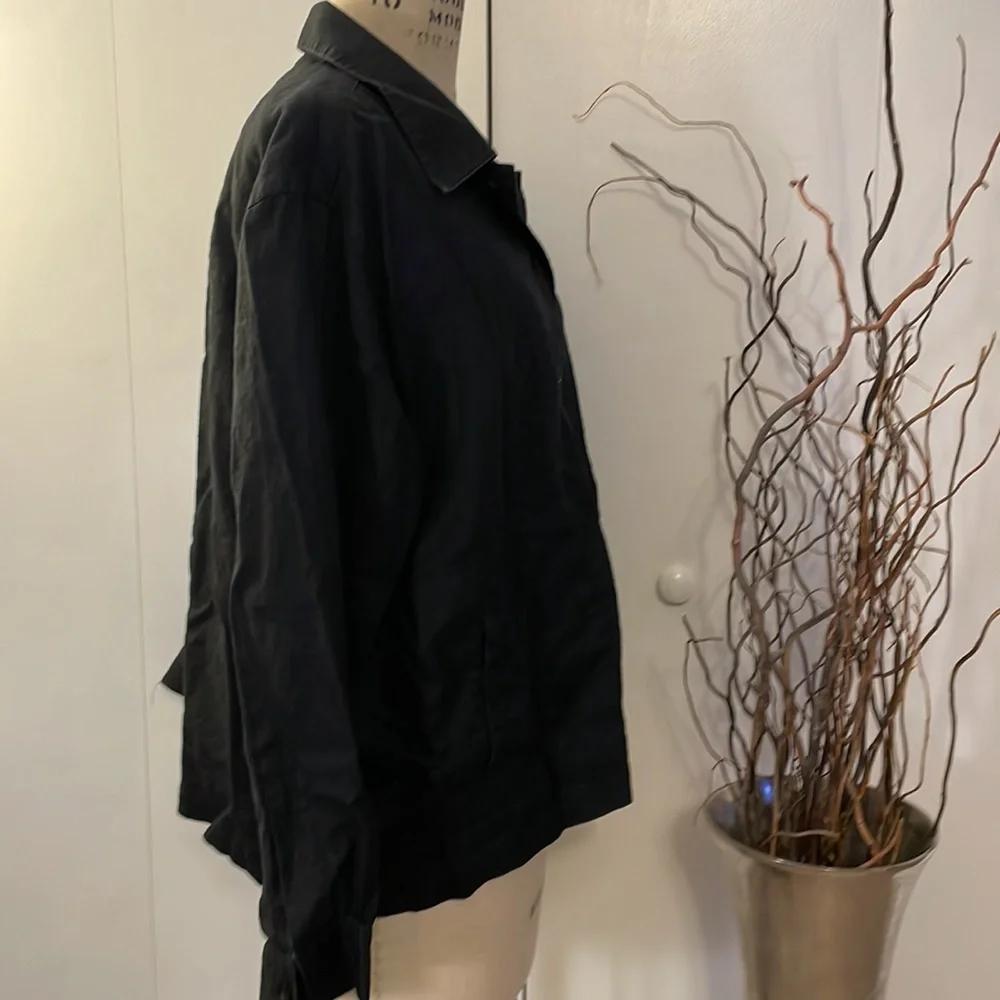 Elisabeth by Liz Claiborne black linen Blazer Size 2 - Picture 6 of 7